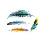 1Komplekt Loominguline v&auml;rviline sulgedega autokere kleebis Peegel Dekoratiivne Decal Decor 5#