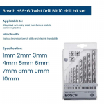 Bosch Professional 10 tk PointTeQ kuusnurkne puuritera komplekt metalli l&auml;bim&otilde;&otilde;duga 1-10 mm tarvik l&ouml;&ouml;kkeerajate ja puuride jaoks