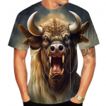 Loomakarja 3D-prindiga T-s&auml;rk Kevadsuvine T-s&auml;rk Naiste meeste riided Suures O-suuruses kaelus l&uuml;hikeste varrukatega lahtised topid Hingavad paaris&auml;rgid S