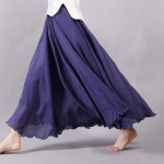 Naiste kahekihiline linane maksiseelik, plisseeritud vintage Boho Maxi pikk vabaaja puuvillane rannaseeliku kleit 95cm