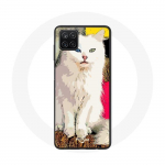 T&uuml;rgi Samsung Galaxy A12 &uuml;mbris firmalt Van White Cat siniste ja kollaste silmadega