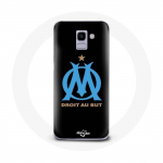 &Uuml;mbris Samsung Galaxy A8 2018 Marseille Olympic logo mustal taustal