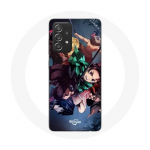 Coque pour Samsung Galaxy A52 Tanjiro Nezuko et Inosuke Slayer Kimetsu no Yaiba Manga