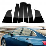 6 tk/komplekti auto samba postid, akna ukse mustad kaunistused, kleebiste kate Chevrolet Malibu 2016 2017 2018 2019 2020-2024 automaatse stiili jaoks