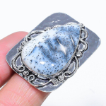 Natural Dendrite Opal Gemstone Handmade 925 Sterling Silver Ring Size 9 o7r58