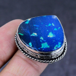 Natural Blue Triplet Opal Gemstone Handmade 925 Steling Silver Ring Size 8 t4k68