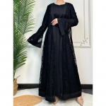 Ramadan Eid palvepits Abaya 2-osaline komplekt, naiste sisekleit, pika varrukaga Abayas Kaftan Djellaba Dubai Party Vestidos 2024 M