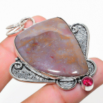 Natural Bloodstone, Rubillite Gemstone 925 Sterling Silver Pendant 2.44 a0c66