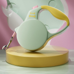 Lemmiklooma automaatne veok&ouml;is Sisset&otilde;mmatav koera jalutusrihm Nupu katkestusluku vabastus, pikendatav Green Yellow