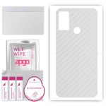 apgo Protective Skin Sticker for the back compatible with Cubot C20, Wrap Film, Foil, Vinyl - Pattern Transparent Carbon