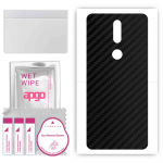 apgo Protective Skin Sticker for the back compatible with Nokia 2.4, Wrap Film, Foil, Vinyl - Pattern Carbon Black