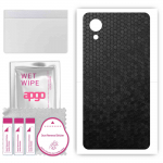 apgo Protective Skin Sticker for the back compatible with Sharp Aquos S3 mini, Wrap Film, Foil, Vinyl - Pattern Black Honeycomb