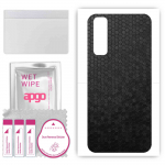 apgo Protective Skin Sticker for the back compatible with vivo Y51s, Wrap Film, Foil, Vinyl - Pattern Black Honeycomb