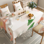 Ristk&uuml;likukujuline veekindel puuvillane linane lauakate Lille- ja linnutr&uuml;kiga laudlina libisemisvastane kulumiskindel kodune lauakate 90x90cm 1pcs