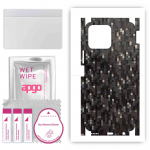 apgo Protective Skin Sticker for the back+sides compatible with Honor X8, Full Wrap Film, Foil, Vinyl - Pattern Carbon Black Pixel