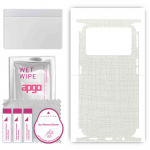 apgo Protective Skin Sticker for the back+sides compatible with Oppo K9 Pro 5G, Full Wrap Film, Foil, Vinyl - Pattern White Fabric