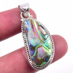 Naturaalne Abalone Shell v&auml;&auml;riskivi 925 t&auml;is sterlingh&otilde;bedast kinkeripats 1,75 d5F45