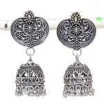 Natural Indian Look Jhumki Gemstone Silver Tribal Bali Earring 1.65 r2h51