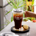 1200 ml l&auml;bipaistev klaasist tass kaanega ja &otilde;lleklaasist j&auml;&auml;kohvi tass koduseks baari mahla piima tee kruusiga veetassid Joogin&otilde;ud 1200ML