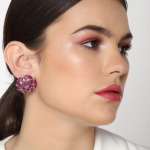 Estele naiste Luxori roodiumiga kaetud rubiinist ja teemantk&otilde;rvar&otilde;ngad