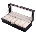 Klaaskaanega kellakarp, ruumikas sisemus, pehme vooder, veekindel kompaktne kaasaskantav kellakarbi korraldaja ehted M