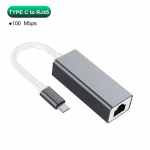 C-t&uuml;&uuml;pi USB Etherneti adapter USB-RJ45 Lan-porti 100 Mbps v&otilde;rgukaart arvuti s&uuml;learvuti Plug and Play jaoks