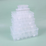 Praktiline 24 v&otilde;rega sahtliga plastist l&auml;bipaistev hoiukarp ehete k&otilde;rvar&otilde;nga helmestega kruvihoidja &uuml;mbris vitriinide konteiner