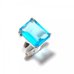 Natural Swiss Blue Topaz Gemstone 925 Sterling Silver Gift Ring Size 10 q5b99