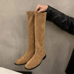 mood Retro stiilis Naiste R&uuml;&uuml;tli K&otilde;rged Saapad Mood Pehme Nahk Slim Pikk Poolsaapad S&uuml;gis Talv Daamide Madalad Kingad 37