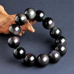 Parim looduslik must obsidiaanist k&auml;ev&otilde;ru ehted naisele mehele kingitus kristall &uuml;mmargused helmed kivi haruldane v&auml;&auml;riskivi Aaaaa 12mm 14mm 16mm