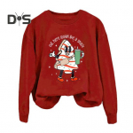 S&uuml;gistalvine daami koomiksiprinteriga kampsun, elastsed k&auml;tised ja all&auml;&auml;r, l&otilde;dva kaelusega pullover keskmise pikkusega igap&auml;evaseks kandmiseks sportlik topp M hall