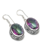 Looduslik Mystic Topaz V&auml;&auml;riskivi 925 Sterling H&otilde;be Ehted S&otilde;rmus Suurus 3.7 O1r62
