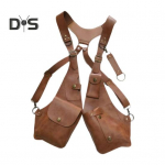 Sling kott vargusvastane rakmete kott keskaegne Steampunk stiilis rahakott sile kunstnahast reguleeritav rihm neet Decor kaenlaaluse topelt &otilde;lakott