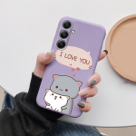 Cartoon Cat pehme silikoon&uuml;mbris Xiaomi Redmi Note 13 Pro 13C Poco C65 Samsung A35 A55 M35 Huawei Honor 200 iPhone kaamera kaitsev p&otilde;rutuskindel kate Samsung Galaxy S20