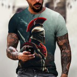 Sparta Graphic Tee Meeste T-s&auml;rk meestele R&otilde;ivad Suur T-s&auml;rk Meeste T-s&auml;rk 3D Prindiga Suvetopsid vabaaja l&uuml;hikeste varrukatega t&auml;naval S