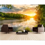 Tapeet Tianhe Maastik P&auml;ikeseloojang 3D Seinamaal Elutuba Magamistuba Shanshui P&auml;ikesepaiste Teleri Taustaseina Tapeet 200 cm(W) x 140 cm(H)