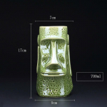 India Idol Totem TIKI Kruus Retro Hawaii Baar Keraamika Joogitass Kokteil klaaskivist Kuju Rand Segamisvein Smuuti konteiner Green Stetu Mug 700ml