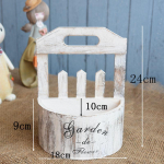 Id&uuml;lliline retro seinavaas Puidust lillepott lillekonteiner Tee vana loominguline kodukaunistus 18 x 10cm x 24cm valge