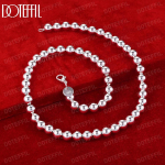 925 Sterling h&otilde;be 8mm sileda helmega kaelakee Moodsad pulmaehted 45CM