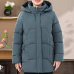 Suured suurused 2XL-7XL Talvejoped Naised Parkad Kapuutsiga Elegantsed Paksud Soojad Keskealiste Naiste &Uuml;ler&otilde;ivad Talvemantlid 6XL roheline