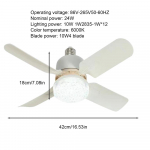 Laeventilaator koos tuledega Summutatud v&auml;lise LED-sisseehitatud ventilaatori kaugjuhtimispult 3 tuulekiirust &Otilde;hkjahuti Vaikne 2-&uuml;hes suletud ventilaator