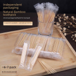 L&auml;bipaistvad kahepealised bambusest hambaorkid v&auml;ikeses pakendis &ndash; 6 tk bankettidele v&otilde;i &auml;riliseks kasutamiseks 200 packs, 7 pieces, bamboo
