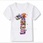 Lapsed suvelillede liblikas 1-9 s&uuml;nnip&auml;evanumbriga T-s&auml;rk Poisi T-s&auml;rgid Poisi ja t&uuml;drukute naljakas kingitus L&uuml;hikeste varrukatega T-s&auml;rgid 3T(100cm)