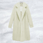 Naiste kasukas, pikk &uuml;hev&auml;rviline talvekarv M valge