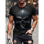 2024 Death Prayer Skull Printed Meeste T-s&auml;rk Uus suvine igap&auml;evane vabaaja meeste T-s&auml;rk Outdoor Street Fashion l&uuml;hikeste varrukatega top S