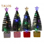 4 tk v&auml;ikesed LED-tuledega j&otilde;ulupuuehted, patareitoitel realistlikud mini-lauapealsed j&otilde;ulupuupeo tarvikud 4pcs