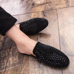 Moodsad Meeste klounid Sandaalid strassidega luksuslikud poolkingad meestele Vabaaja kingad mood Loaferid zapatillas hombre sapato social masculino 38 must
