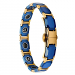 Octagonal batch flower blue ceramic 18K gold titanium steel women's bracelet magnetic health titanium steel jewelry stainless steel jewelry