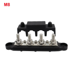 12V toitejaotusplokk 250A siiniriba klemmiplokk kaanega 4 x 3/8 klemmi naastud 3 x #8 klemmikruvi 48VDC 300VAC