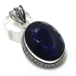 Natural London Blue Topaz 925 Sterling Silver Jewelry Pendant 1.97 a9k48